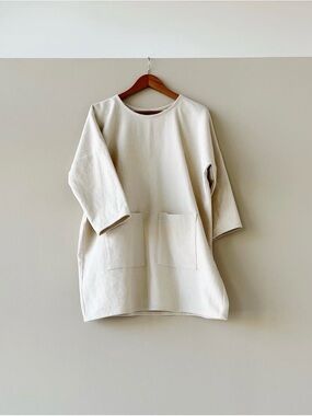 Eli and Barry Smock 1 Hemp/cotton suze OS3. Everyday Cotton Pocket Tunic - Cream
